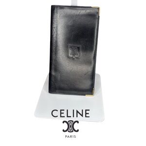 Celine Black Leather long wallet